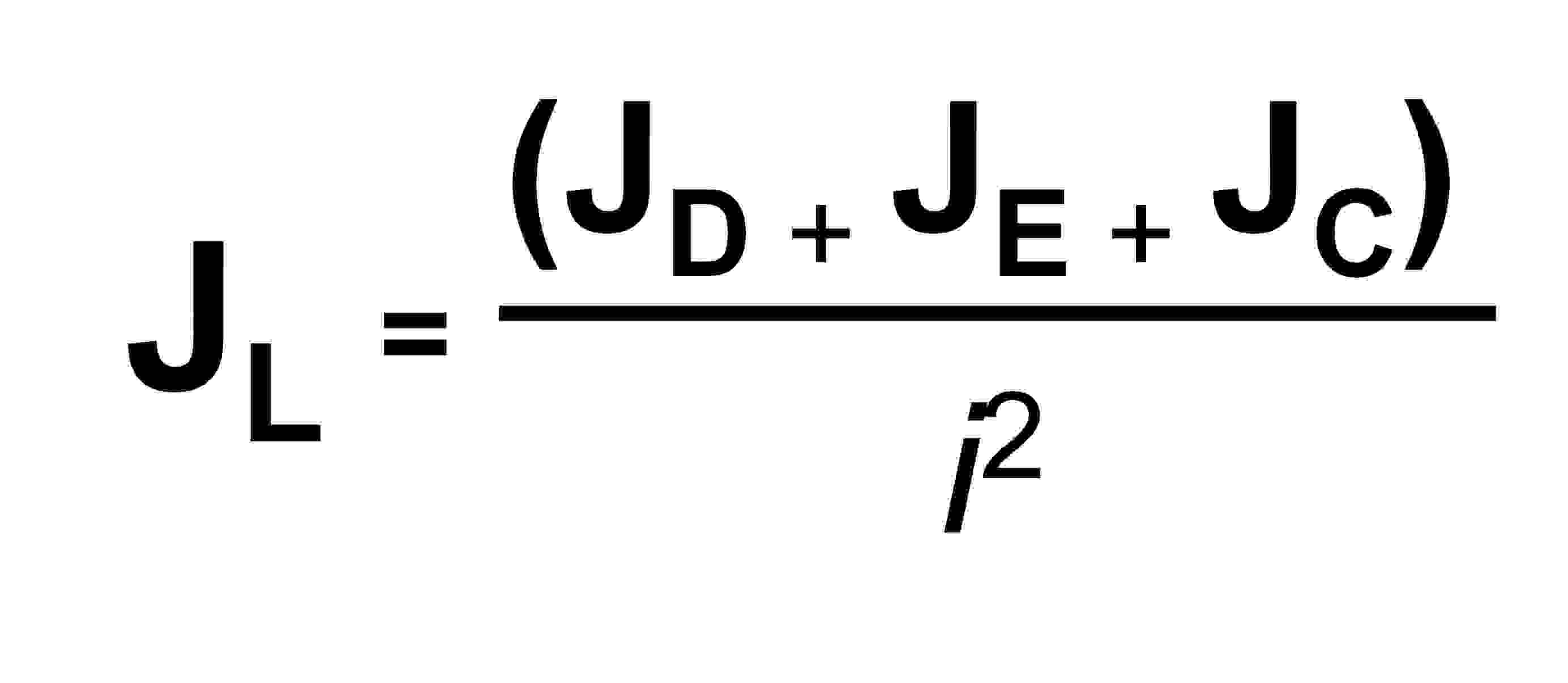 Fórmula para calcular la relación de inercia (con reducción al cuadrado)